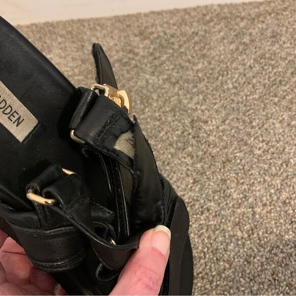 Steve Madden Mona Sandal strapped sling back sporty Black womans size 10 - Picture 5 of 13